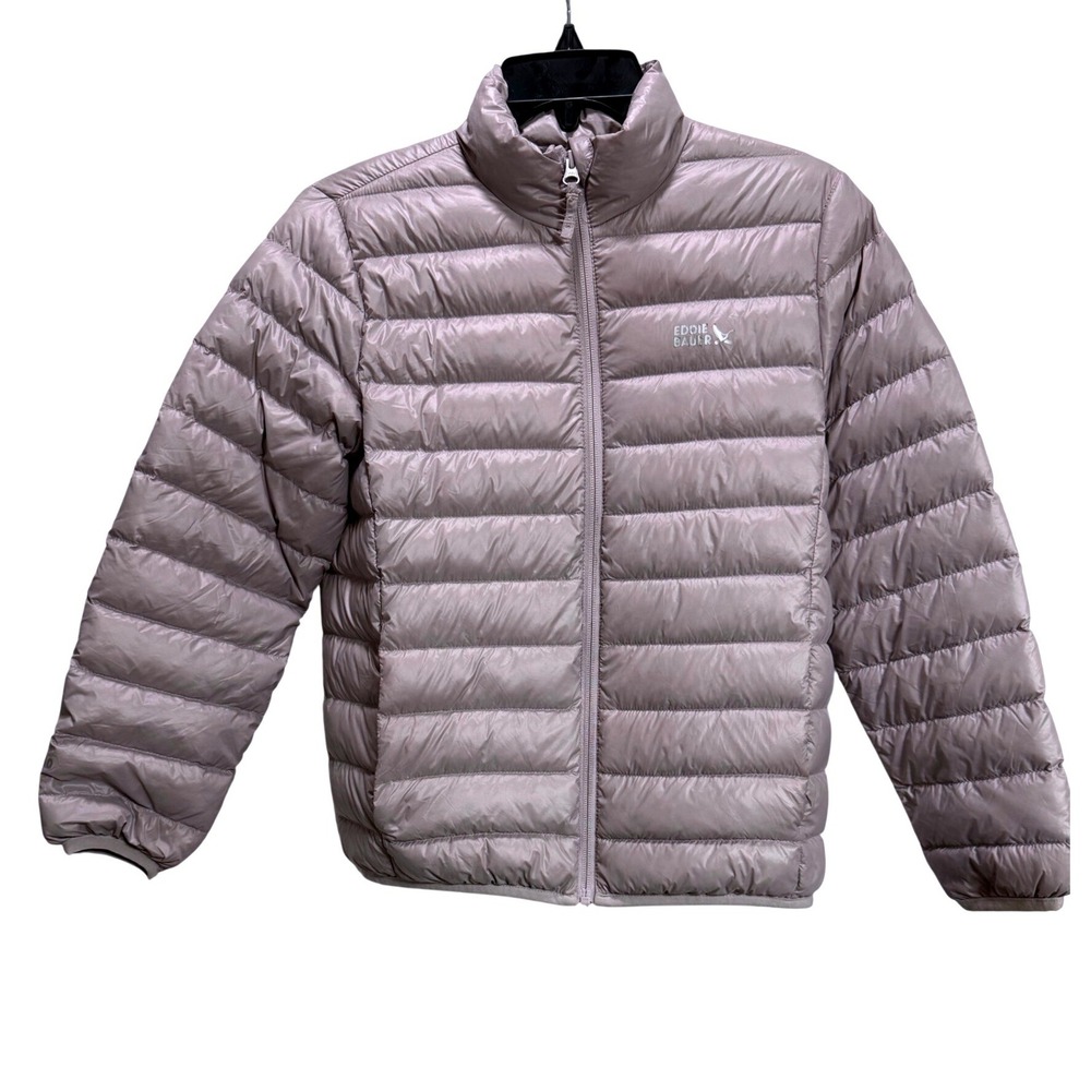 Eddie Bauer Down Puffer Jacket Lilac Purple EUC Quilted Kids School play L 10/12
